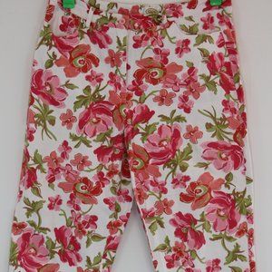 Talbots Stretch Crop Floral Capri Pants Size 16